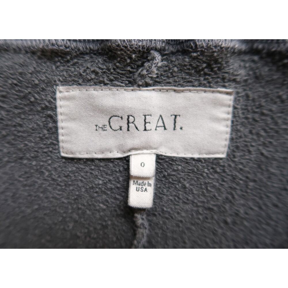 THE GREAT The Wide Leg Cropped Sweatpant Lounge Washed Black Shopbop 0 XS $195 - Picture 4 of 11